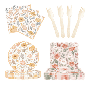 Platos de Papel Florales DAMAI, Platos Desechables con Diseño de Margaritas para Fiestas, Bodas, Despedidas de Soltera, Cumpleaños - Product Image 6