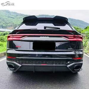 Nouveau Kit de carrosserie de pare-chocs en Fiber de carbone de Style RSQ8 2020 + <span class=keywords><strong>ABT</strong></span> avec diffuseur de lèvre de tuyau d'échappement sur le couteau à air de garde-boue pour RSQ8 - Product Image 6