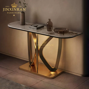 Table <span class=keywords><strong>console</strong></span> <span class=keywords><strong>d</strong></span>'<span class=keywords><strong>entrée</strong></span> moderne de luxe, cadre en acier inoxydable doré, table <span class=keywords><strong>console</strong></span> pour salon - Product Image 4