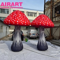 Champignon gonflable de décoration de fête, allumant des accessoires gonflables décoratifs de champignon pour l'affichage