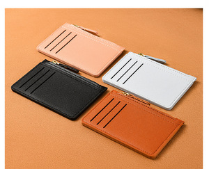 Personalized Name Zipper <b>Wallet</b> for <b>Men</b> Student Id Anti Theft <b>Card</b> Holder Bag Innovative Pu Leather Business Pocket - Product Image 1