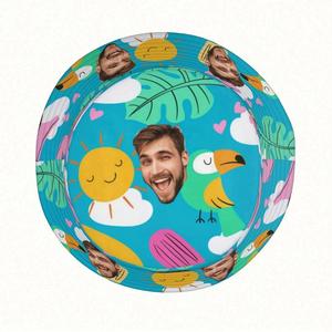 Chapeau de pêcheur personnalisable et amusant, design feuille dessinée à la main, chapeau bob personnalisé avec photo pour hommes et femmes, usage quotidien - Product Image 3