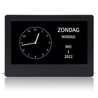 Horloge de bureau de calendrier numérique de 7 pouces avec affichage de l'heure et de la date pour alarme audio/vidéo pour personnes âgées et fonctionnalités au format MP3/AVI