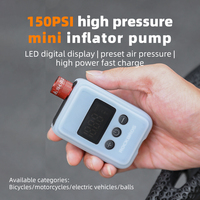ROCKBROS-Compresseur de Gonflage Automatique Sans Fil Portable pour Extérieur, avec Valve Presta, Petite Taille