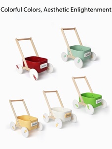 Marche-bébé en bois sûr et stable, hauteur réglable, anti-renversement, jouet éducatif pour la marche, pour les enfants de 2 à 4 ans - Product Image 2