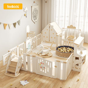 Feelkids sıcak satmak çok fonksiyonlu tasarım güvenlik çocuklar plastik kapalı oyun Yard ay tavşan çit bebek oyun parkı ile ev - Product Image 1