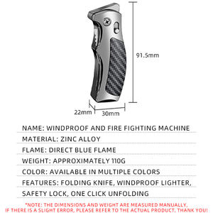 HF2511 Nouveau Multifonctionnel En Métal Gonflable Coupe-Vent Allume-Cigarette Conception Droite Pliant Caractéristique Moderne En Gros - Product Image 4