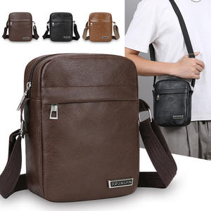 Opjingpin Men's PU <b>Leather</b> <b>Crossbody</b> <b>Bag</b> <b>Small</b> Durable Business Travel Shoulder <b>Bag</b> Solid Color Casual Everyday Use - Product Image 1