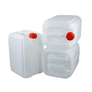 Baril en plastique blanc, 10 l, 20 l, qualité alimentaire, carré, HDPE, 20 litre, bac chimique, transparent