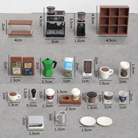 Kit de Modélisme DIY Mini Café : Machine à Café Miniature, Accessoires de Bar, Scène Diorama pour Maison de Poupées, Jouet d'Assemblage, Ornement de Présentation
