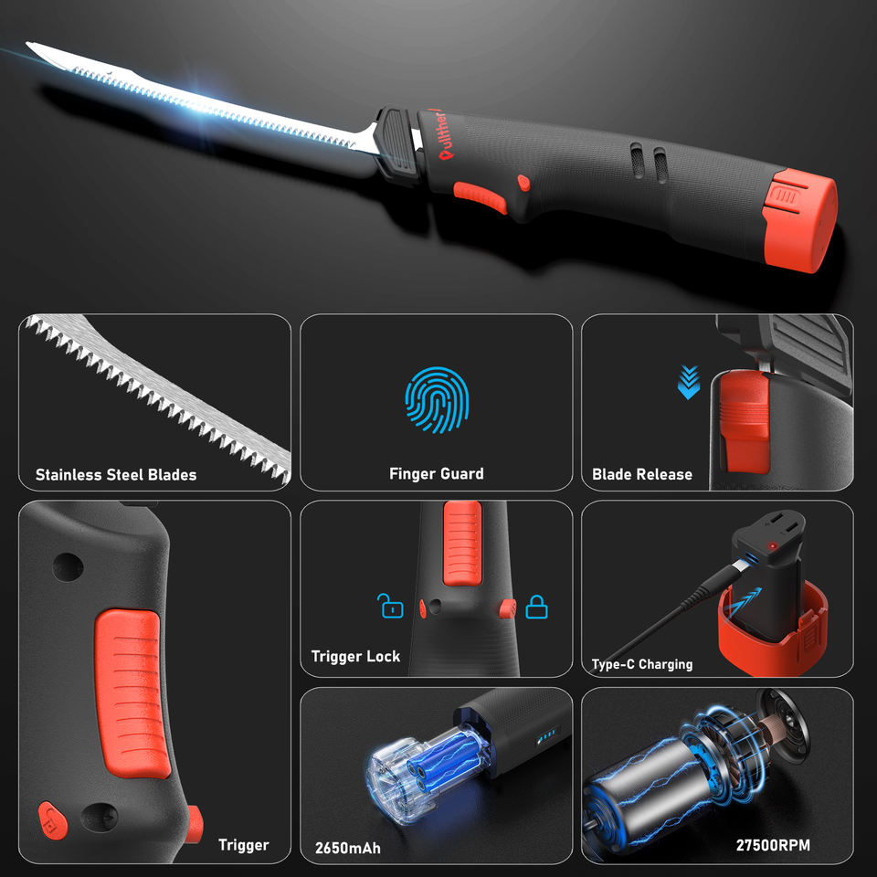 Lithium Battery Cordless Rechargeable Reciprocating Electric Fillet ...