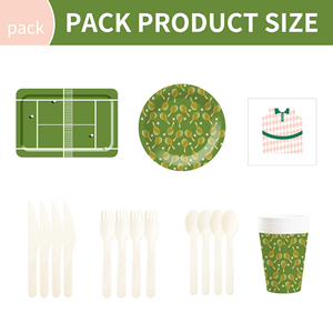 Juego de Vajilla Desechable DAMAI con Temática Deportiva, Plato de Papel con Diseño de Bádminton, Incluye Platos, Vasos y Servilletas para Fiestas de Cumpleaños Infantiles - Product Image 3