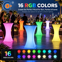 Table lumineuse LED COOLQING, mobilier lumineux pour la location d'événements, mariage, fête, bar, boîte de nuit, décoration de lieux, RGB rechargeable