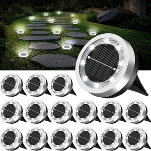 Lámpara Solar LED Recargable <span class=keywords><strong>de</strong></span> Acero Inoxidable, Impermeable IP55, para Exteriores, Jardín/Patio, con Ángulo <span class=keywords><strong>de</strong></span> Haz <span class=keywords><strong>de</strong></span> 360° y Doble Temperatura <span class=keywords><strong>de</strong></span> Color - Product Image 1
