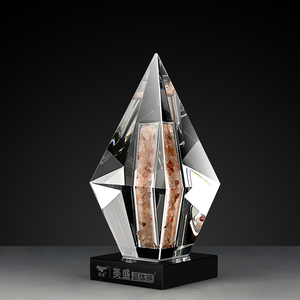 Shining New phong cách độc đáo trong suốt pha lê <span class=keywords><strong>Trophy</strong></span> với đá đầy màu sắc bên trong món quà lưu niệm trang trí nội thất - Product Image 4