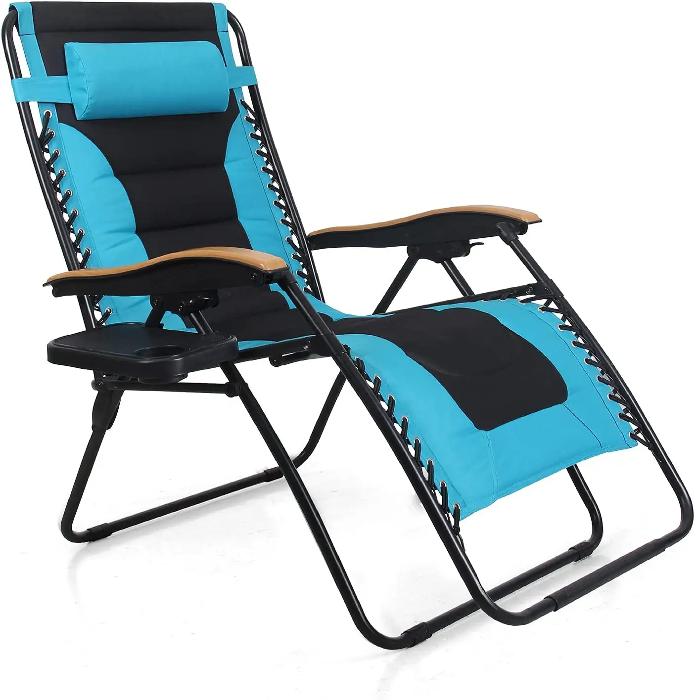 Outdoor Luxus Stahl Mesh gepolstert Schwerelosigkeit Relax Chair Recliner Verstellbare Klapp lounge mit Kissen Rasen Garten verwenden