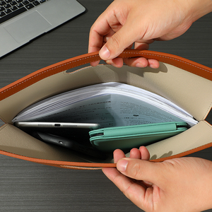 Xách tay <span class=keywords><strong>PU</strong></span> da tập tin túi công suất lớn kinh doanh du lịch tập tin thư mục không thấm nước tài liệu tổ chức cho văn phòng phụ kiện - Product Image 3