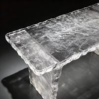 Table basse en acrylique haut de gamme Wangchuan, texture glace transparente, pièce d'art pour la décoration de hôtels, villas, salles d'exposition et halls d'entrée