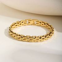Bracelet pour femme en acier inoxydable plaqué or 18 carats, bracelet de montre large de 11 cm