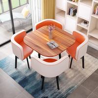 Ensemble table et chaises de réception pour négociations professionnelles simples, une table quatre chaises, petite table décontractée pour invités BTDC006 pour bureau
