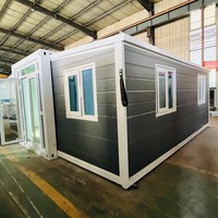 Maison préfabriquée portable de luxe avec 1, 2 ou 3 chambres, maison mobile modulaire extensible de 20 pieds ou 40 pieds avec cuisine