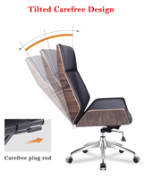 Chaise de bureau ergonomique à dossier haut Pengpai, en maille, avec cuir PU antique de luxe, design moderne et roulettes