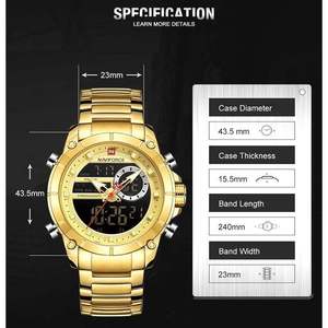 Montre pour homme NAVIFORCE 9163, marque haut de gamme, or, quartz, analogique, LED, sport, nouvelle montre sport pour homme - Product Image 5