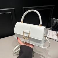 Bolso Bandolera Pequeño Cuadrado de Color Sólido, Informal y Portátil, Nuevo Bolso Cruzado Texturizado de Moda Otoño-Invierno para Mujer
