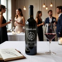 Étiquettes de vin personnalisées de qualité supérieure, transparentes, en PET, imperméables, recyclables, adhésives amovibles, laminage mat pour bouteilles de boissons