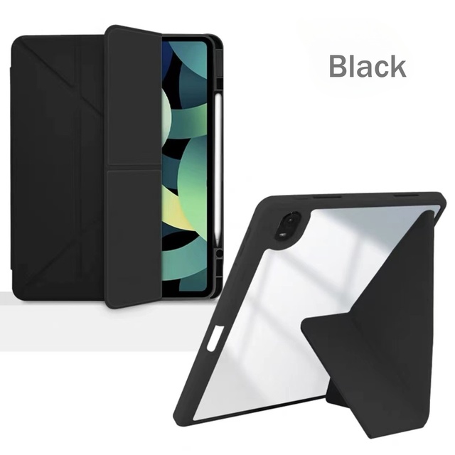 Clear Hybrid Back Magnetial Smart Y Style Foldable Leather Cover Case for iPad Pro 13 Inch Case 2024