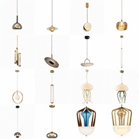 Mini Suspension en Verre Multi-Styles, Lustre LED Noir et Or pour Îlot de Cuisine, Salle à Manger, E26, Hauteur Réglable, Style Ferme Moderne