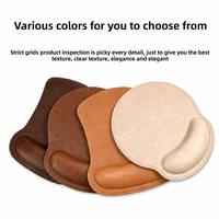 Tapis de souris de jeu en cuir personnalisé avec repose-poignet, forme ronde, pour ordinateur et bureau