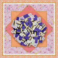 Set Mahjong Amerika 4-Lapis Berukir dengan Alas, 160 Ubin Akrilik Lavender Tebal 32mm, Cocok untuk Rak Standar