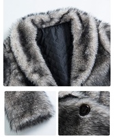 Fabrication OEM/ODM – Manteau de luxe long sur mesure en fausse fourrure, épais, avec boutons en corne, veste polaire oversize pour homme