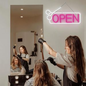 Enseigne lumineuse LED néon suspendue pour salon de coiffure, signalétique de magasin ouvert, lumière décorative, indicateur lumineux, lumière d'ambiance 5V 12V - Product Image 4