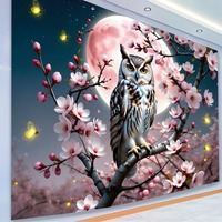 Tapisserie murale en polyester motif chérubin et fleurs de cerisier, légère et facile à accrocher, décoration murale, vente en gros