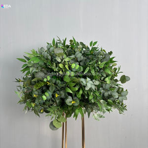 Boule de fleurs artificielle verte personnalisée LEDA pour centres de table de mariage, toile de fond, boule de fleurs en soie - Product Image 4