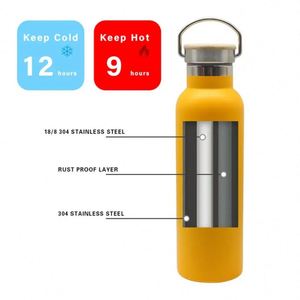 Botella de Agua Deportiva de Alta Calidad para Viajes, Botella de Agua Aislada al Vacío de Acero Inoxidable de Doble Pared, Impresión Personalizada - Product Image 3