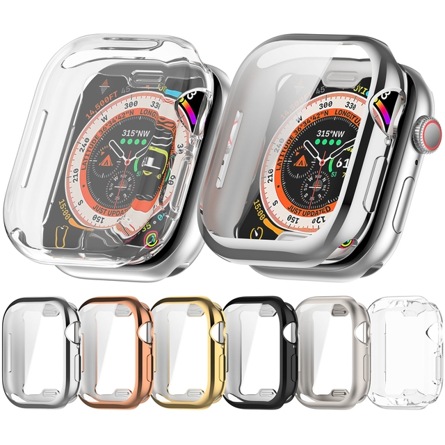 For Apple Watch Series 11 10 42mm 46mm Case Full Cover with Screen Protector Luxury Plating Soft TPU Watch Case for IWatch 10 11