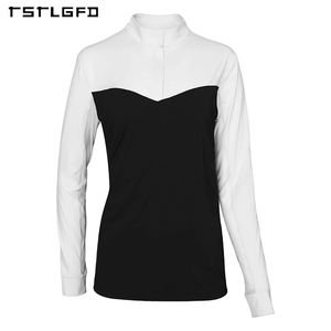 Camiseta de Manga Corta Casual Clásica para Montar a Caballo, con Bloques de Color, para Mujer, Verano, Algodón Orgánico Ecológico - Product Image 3