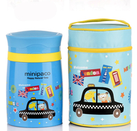 PINKAH Cartoon 890ml 30oz Thermos en acier inoxydable avec cuillère pliable, boîte à lunch sans BPA pour la rentrée scolaire