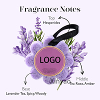 Logo personnalisé Lavande Française Fleur Sauvage Tampon Épurateur Corporel Bain Douche Luffa Femmes Exfoliant avec Éponge Infusée pour le Corps