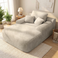 Ensemble de canapés modulaires en tissu peluche blanc, une place, dossier bas, capitonné, assise profonde, convertible en lit, durable, moderne, pour salon et appartement