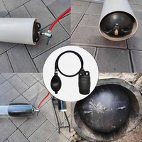 Boules de test gonflables pour tuyaux avec tubes de gaz et pompes de gonflage, boules de test de pression en caoutchouc pour les canalisations d'évacuation des toilettes et des eaux usées
