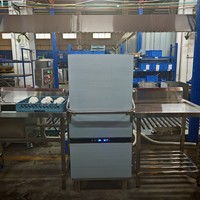 Nouvelle Lave-vaisselle Commerciale Moderne en Acier Inoxydable 304 à Capot Automatique, Double Pompe, Séchage à Air Chaud, Lavage Réglable