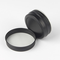 Boîte ronde en aluminium noir, récipient, pot, boîte de conserve, pot pour cosmétiques, 5 ml à 100 ml, emballage en aluminium métallique