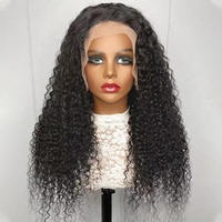 Peluca de Cabello Humano Virgen Remy 100% de 30 Pulgadas de Largo, 12A, con Cierre de Encaje Frontal, Ondas Profundas 13x4 HD para Mujeres Negras