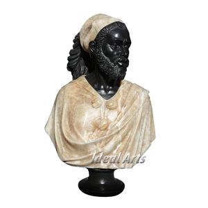 Dekorasi rumah ukiran marmer alami kepala patung hitam Afrika patung dada patung untuk dijual - Product Image 1