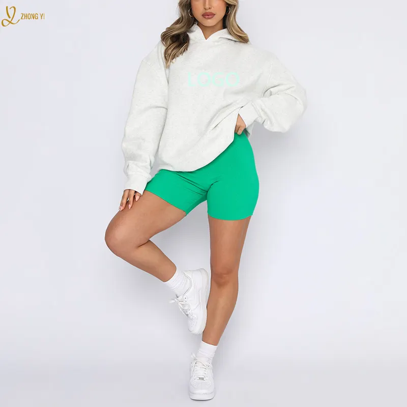 2024 Custom Good Quality Womens Long Sleeves Hoodie Fleece Workout Long Super Soft Thick Fleece Oversized Hoodies For Women