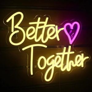 Bespoke "Better Together" LED Neon <b>Sign</b> with Heart Custom Wedding Backdrop <b>Light</b> for Reception Decor - Product Image 1
